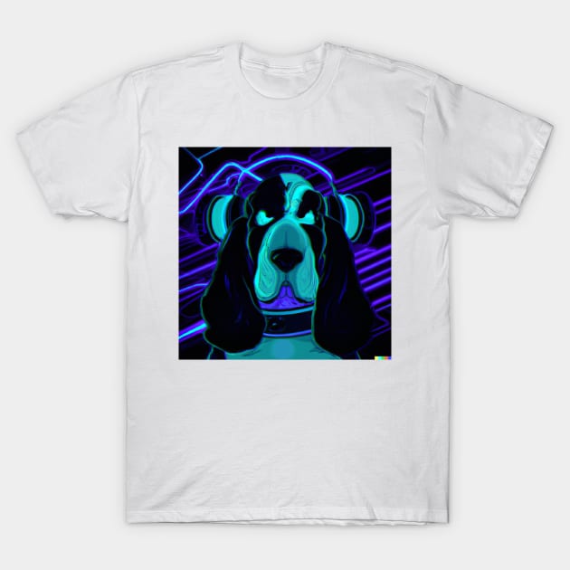 Cyber Punk Basset T-Shirt by GhostlierNation